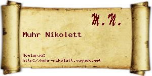 Muhr Nikolett névjegykártya
